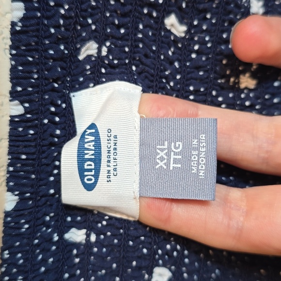Old Navy Dark Blue and White Patterned Dress - Picture 2 of 3
